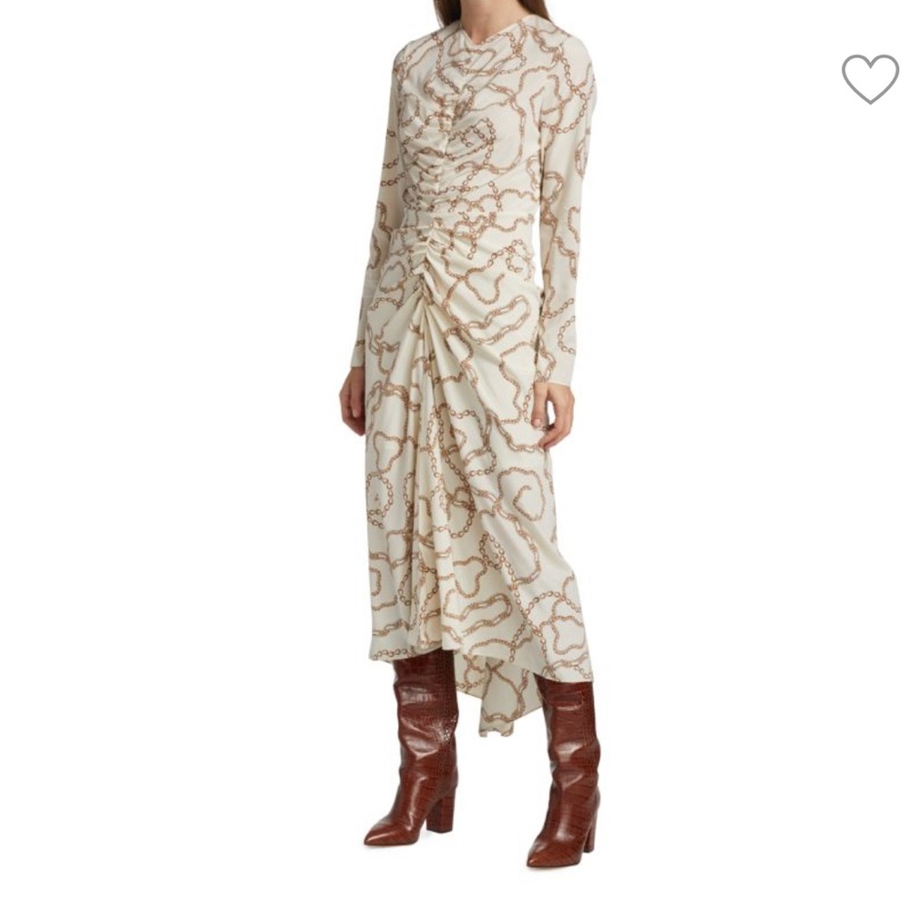 Cream and Brown Patterned Veronica beard dress in great condition